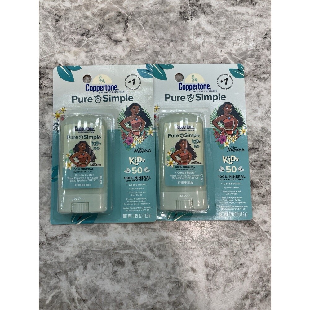 Coppertone Pure and Simple Kids Exclusive Disney Moana Sunscreen Stick SPF 50